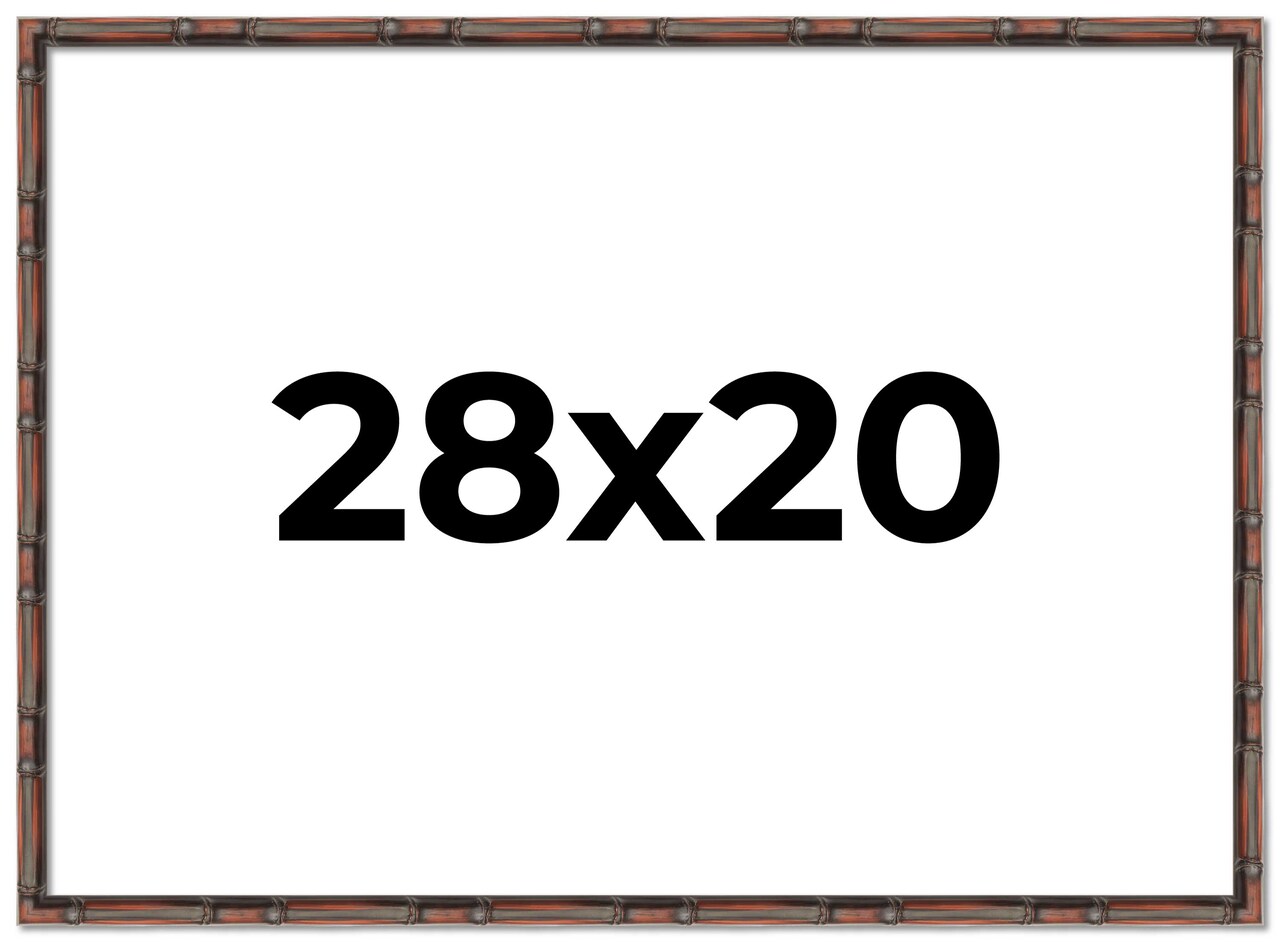 28x20 Bamboo Picture Frame with UV-Resistant Acrylic & Acid Free Backing, Available in 4 Finishes - Brown, Black, Gold, and Natural